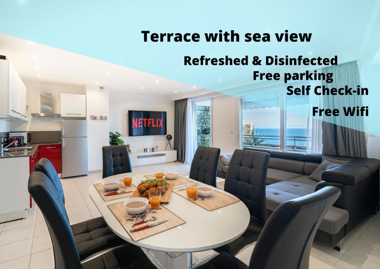 Frontiere Monaco, Terrasse, Vue Mer, Parking - Ab Бюсолей Екстериор снимка